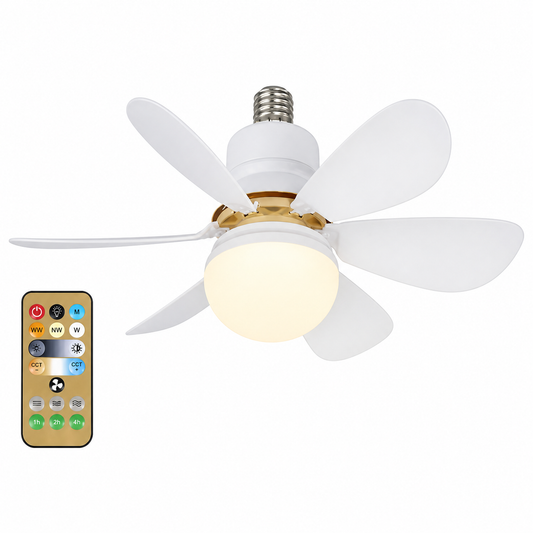 Ventilador de techo con luz DORMYNIX E27 BLANCO